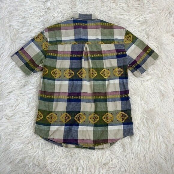Backroad Blues Womens Vintage 90s Plaid Patchwork Embroidered Button Down Top Sm - Picture 2 of 10